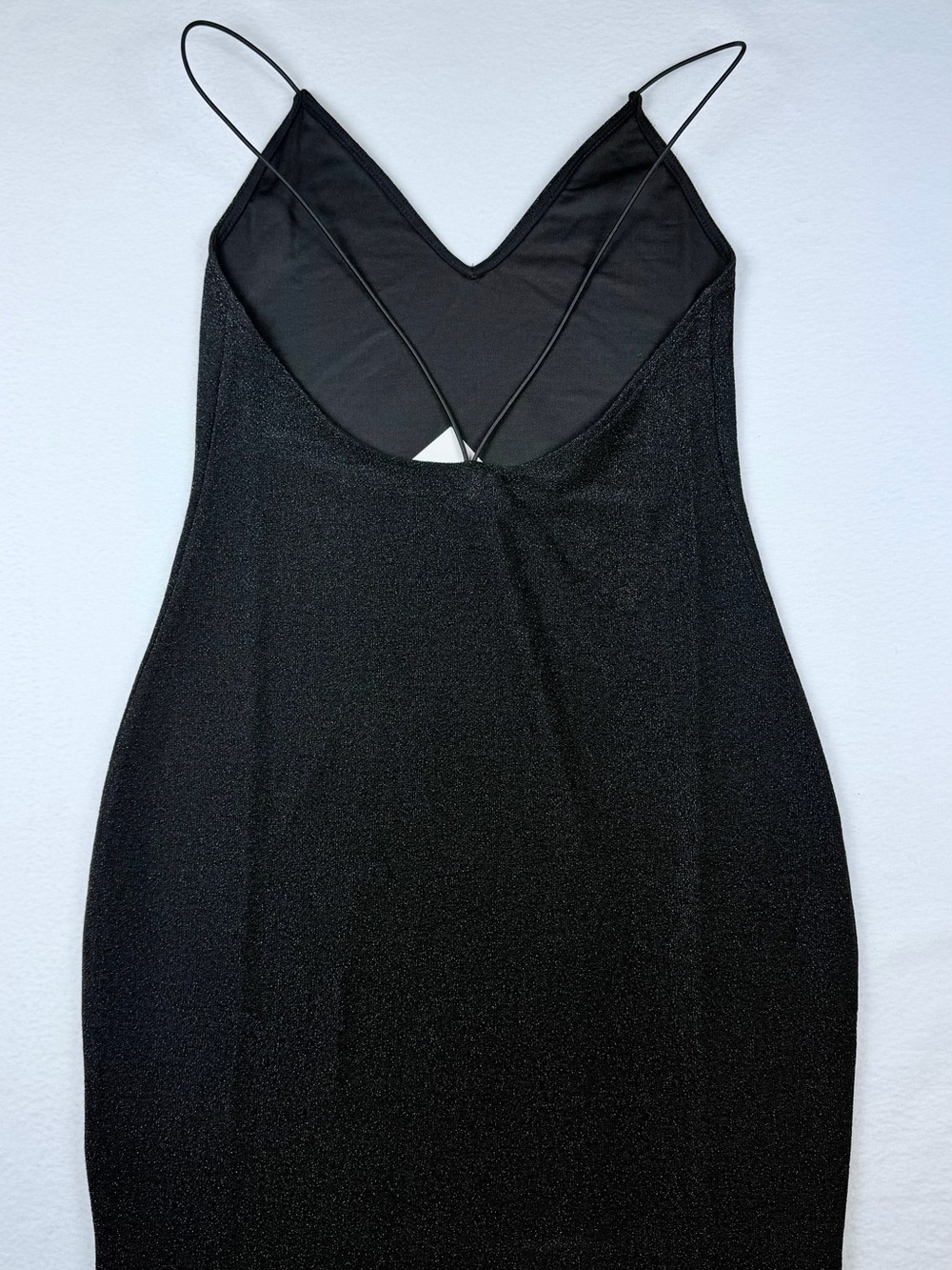 H&M Divided NWT Black Metallic Shimmer Sparkle Bodycon Slip Dress Size Medium M - Picture 6 of 7